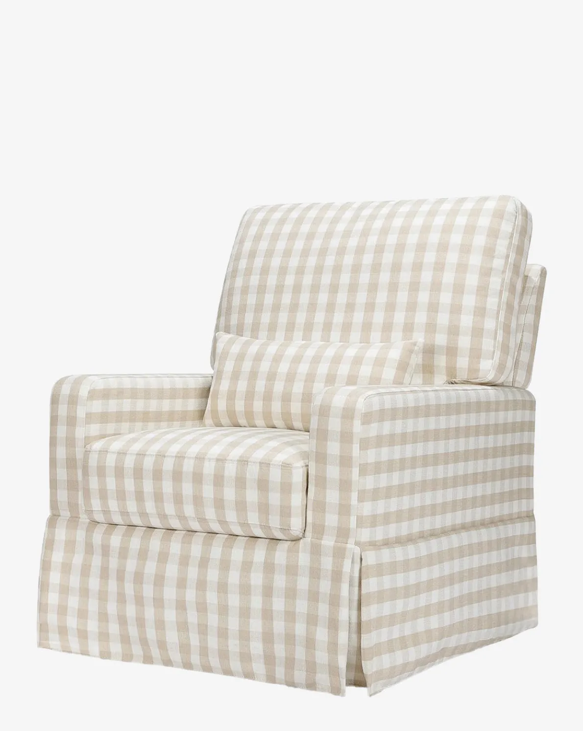 Crawford Pillowback Comfort Swivel Glider in Gingham