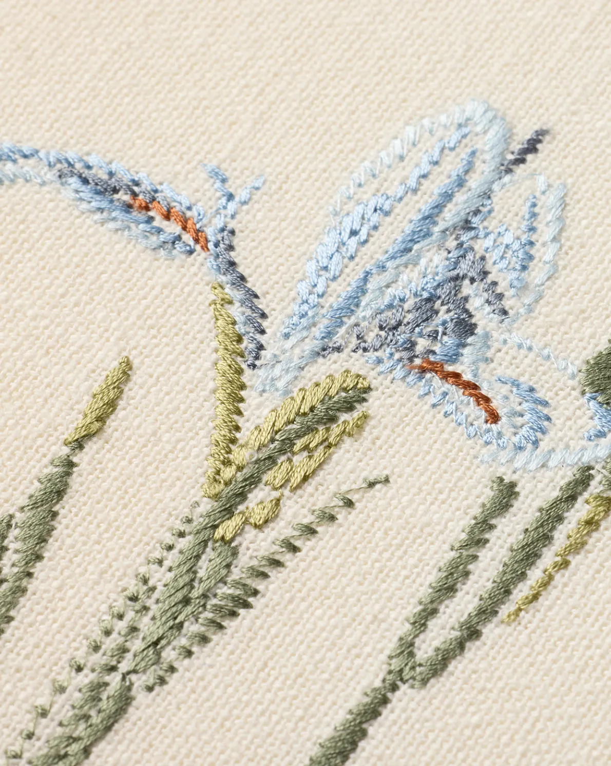 Embroidered Blue Iris