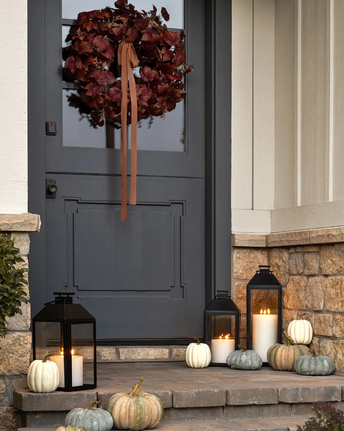 Faux Autumn Grapevine Wreath