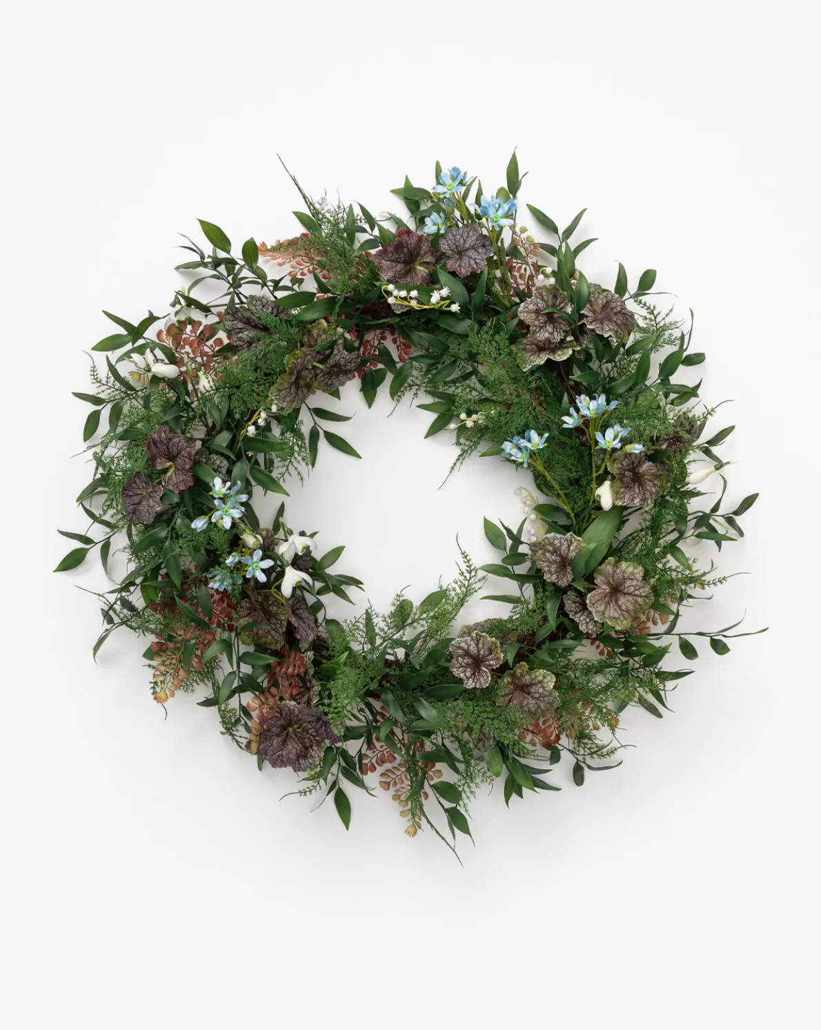 Faux Fern & Begonia Wreath