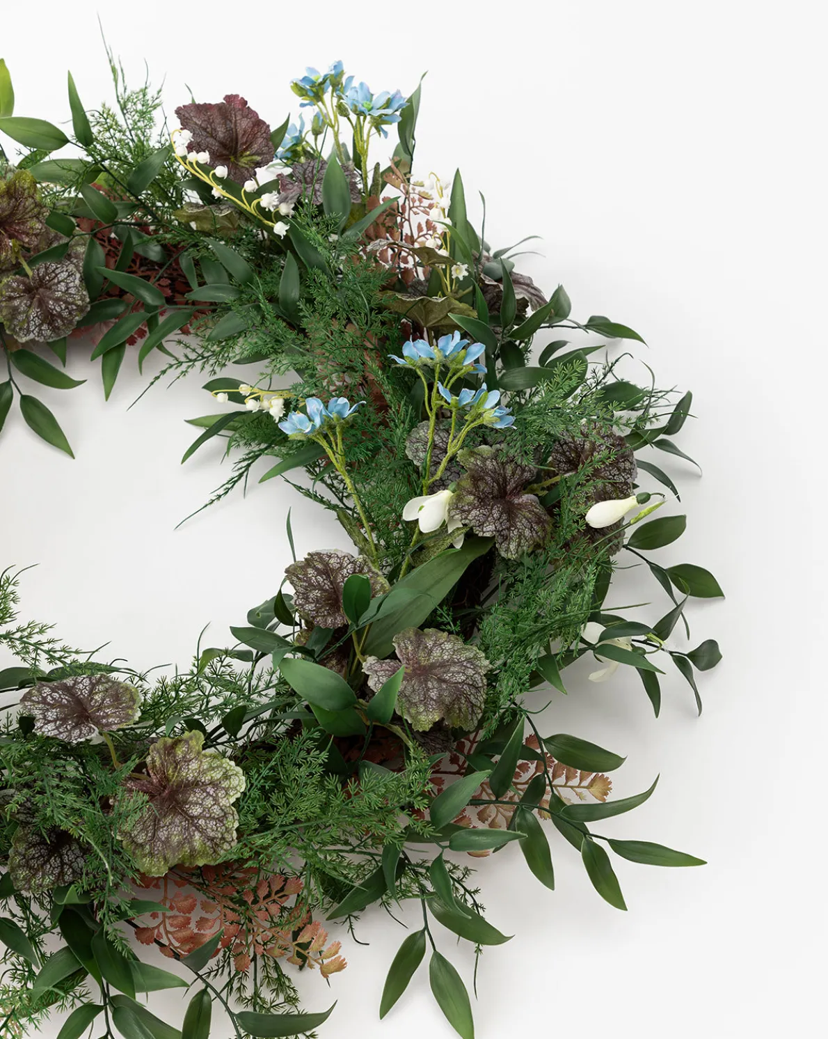 Faux Fern & Begonia Wreath