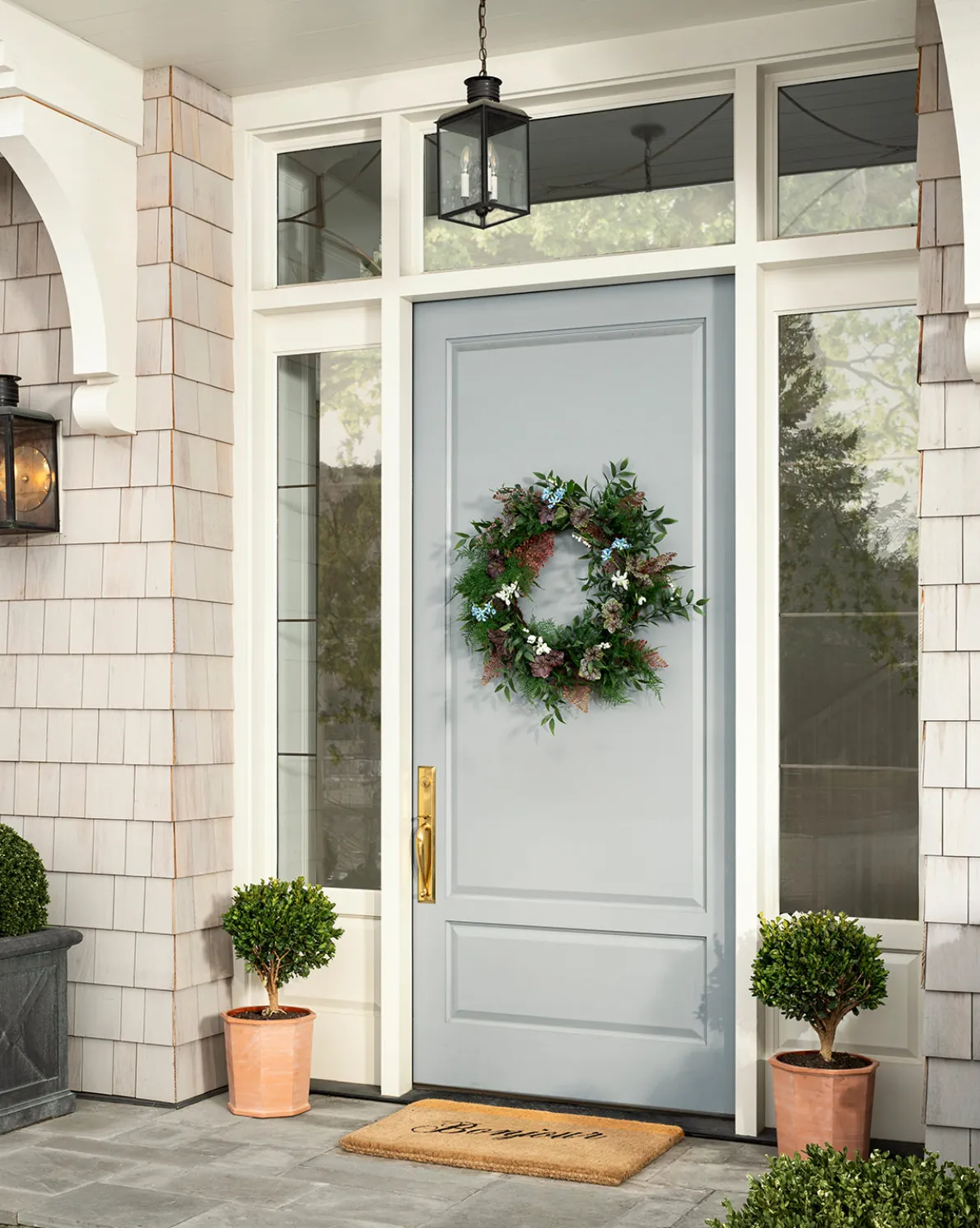 Faux Fern & Begonia Wreath