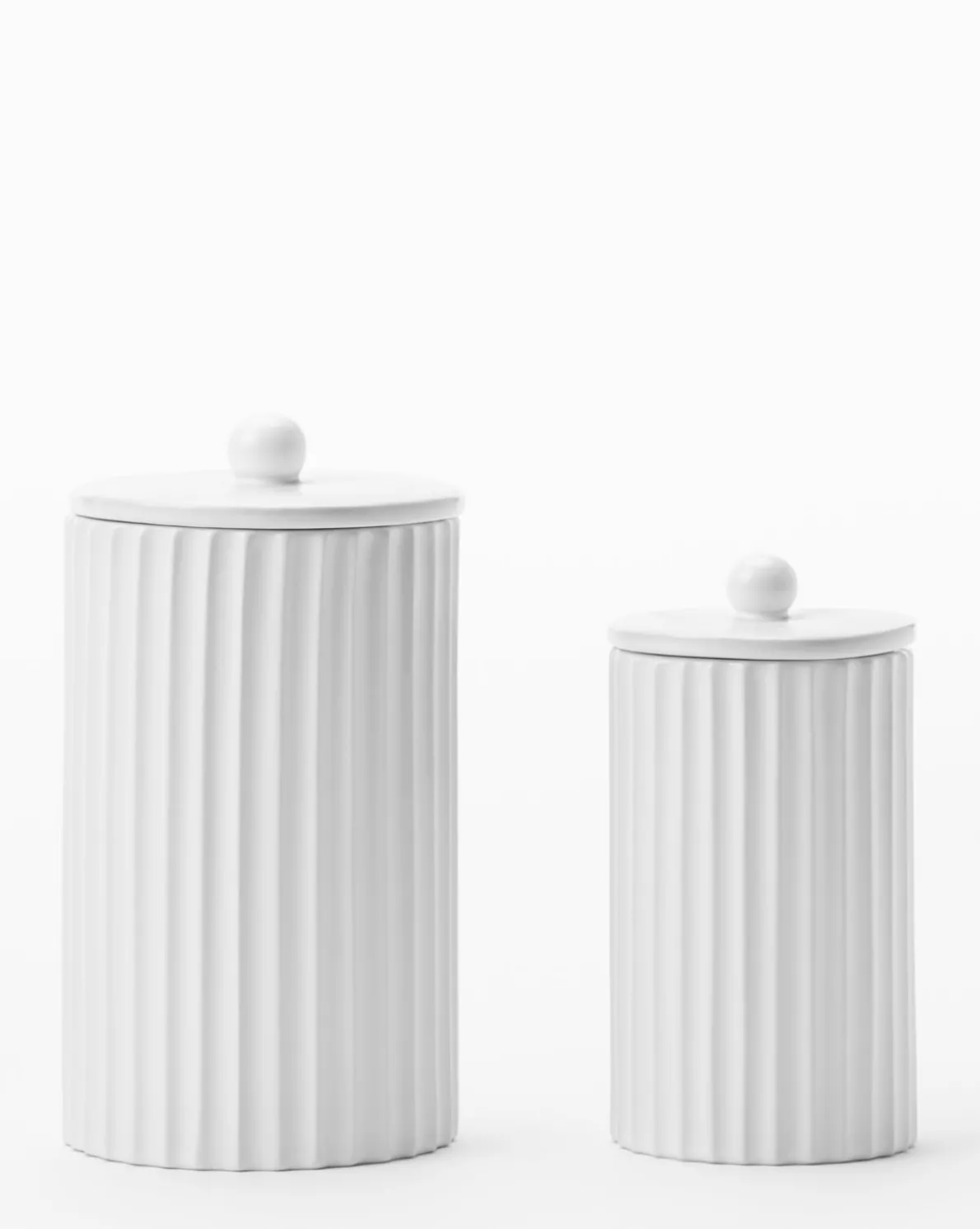 Fluted Lidded Bathroom Canister