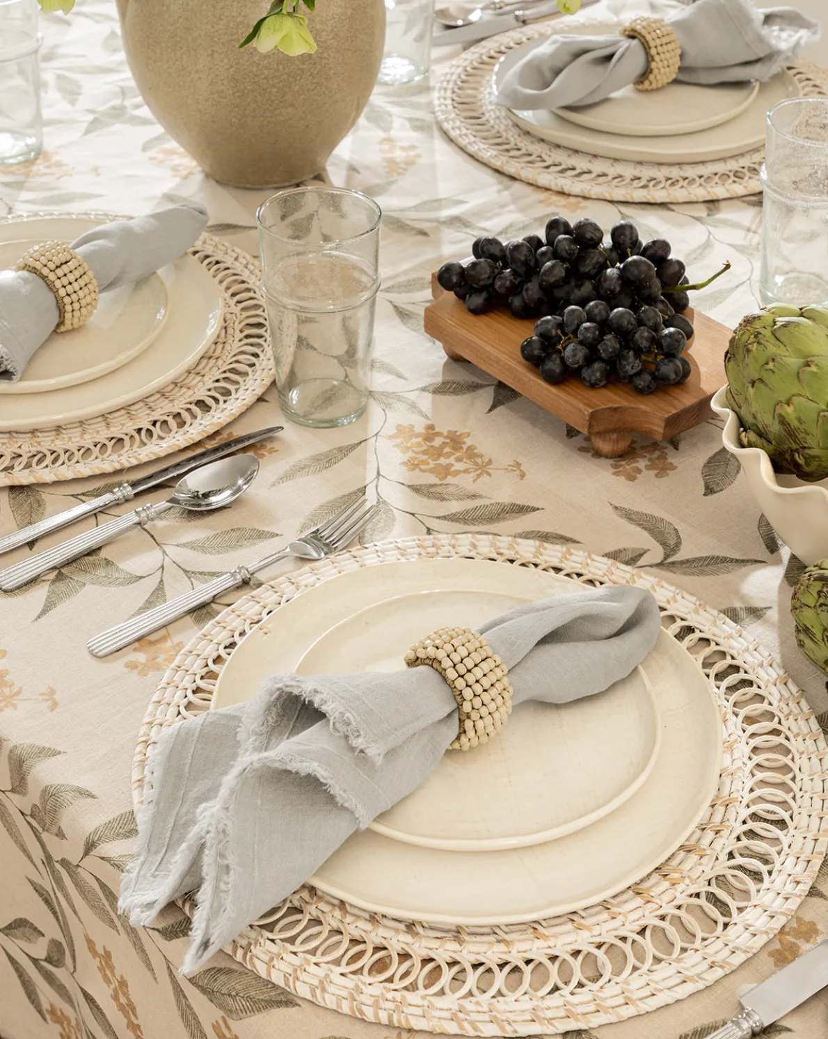 Mango Wood Bead Napkin Rings (Set of 4)