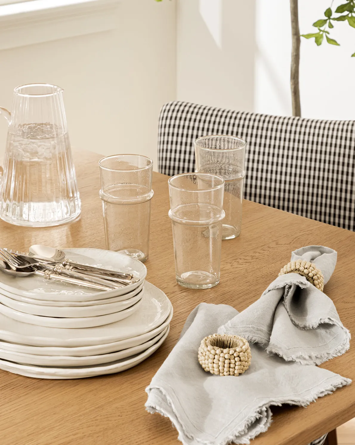 Mango Wood Bead Napkin Rings (Set of 4)