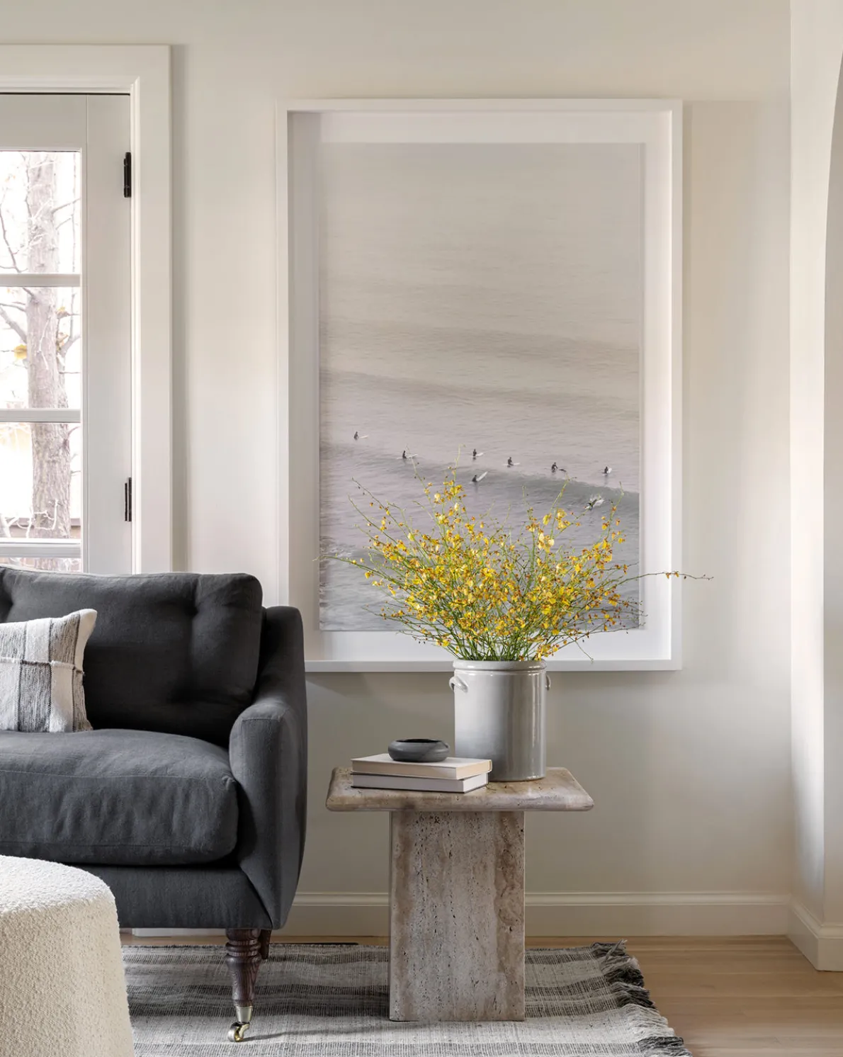 Travertine Side Table