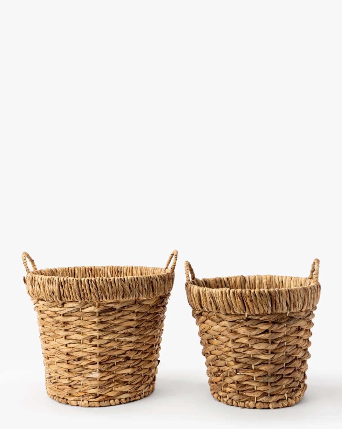 Water Hyacinth Baskets with Handles (Set of 2)