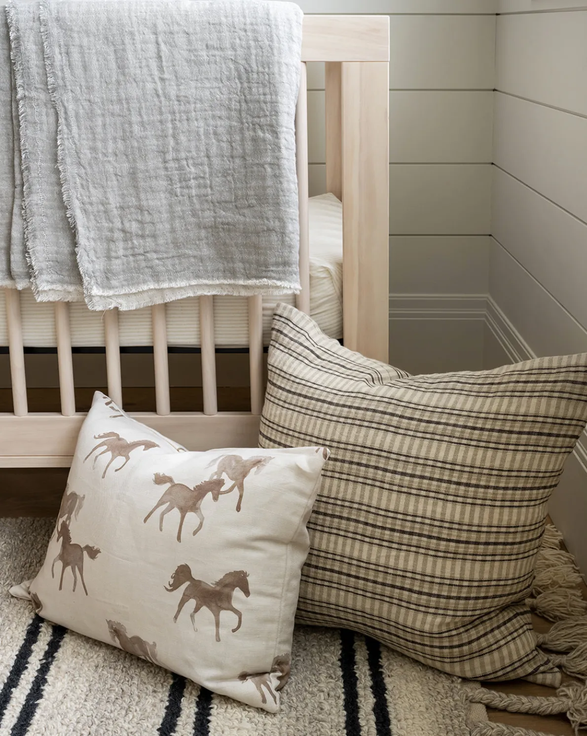 Watercolor Horses Pillow Cover